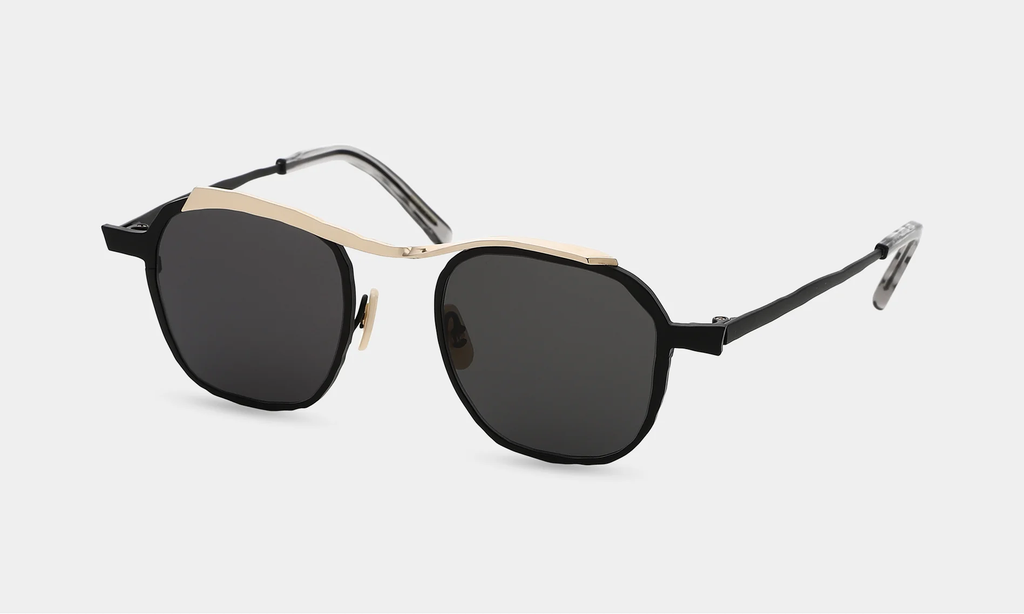 MASAHIRO MARUYAMA - MM-0091 Sunglasses, Color: No.2 Black - Gold [Smoke Lens]