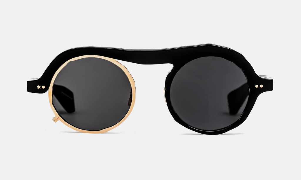 MASAHIRO MARUYAMA - MM-0051 Sunglasses, Color: No.1 Black / Gold (Smoke Lens)