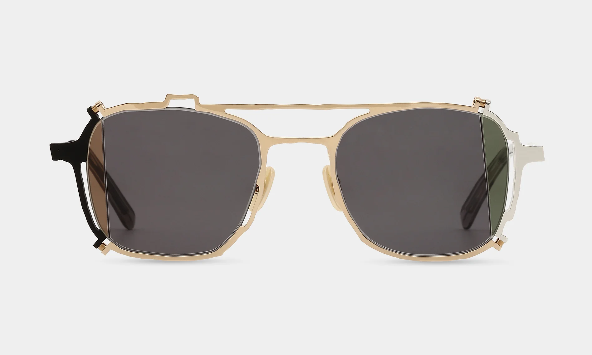 MASAHIRO MARUYAMA - MM-0080 Sunglasses : broken Lens, Color: No.2 Black - Gold - Silver