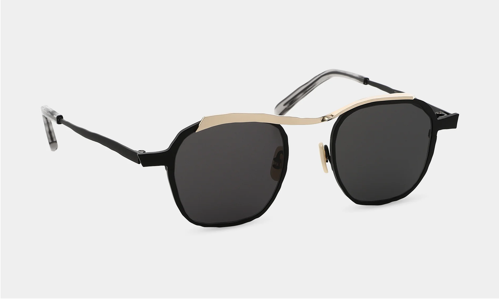 MASAHIRO MARUYAMA - MM-0091 Sunglasses, Color: No.2 Black - Gold [Smoke Lens]