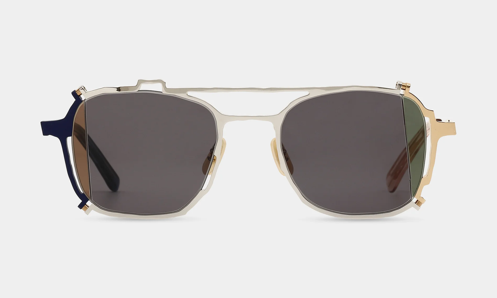 MASAHIRO MARUYAMA - MM-0080 Sunglasses : broken Lens, Color: No.3 Navy - Silver - Gold