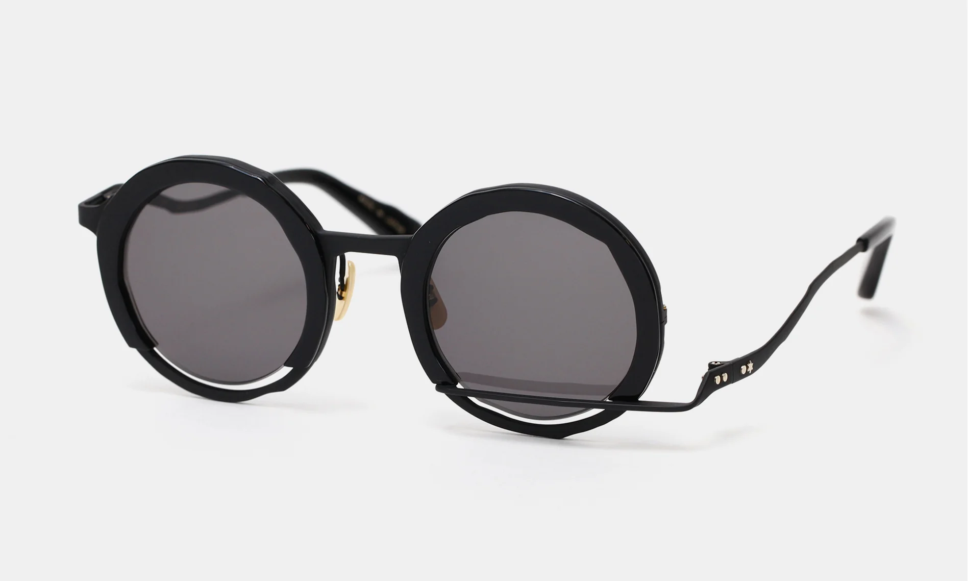 MASAHIRO MARUYAMA - MM-0034 Sunglasses, Color: No.2 Black / Black [Smoke Lens]