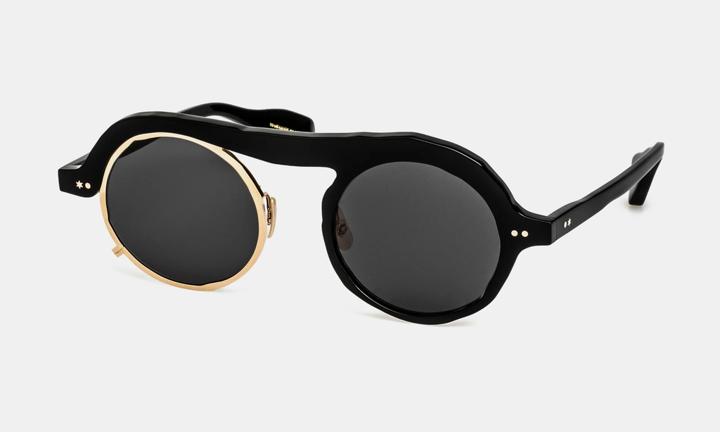 MASAHIRO MARUYAMA - MM-0051 Sunglasses, Color: No.1 Black / Gold (Smoke Lens)